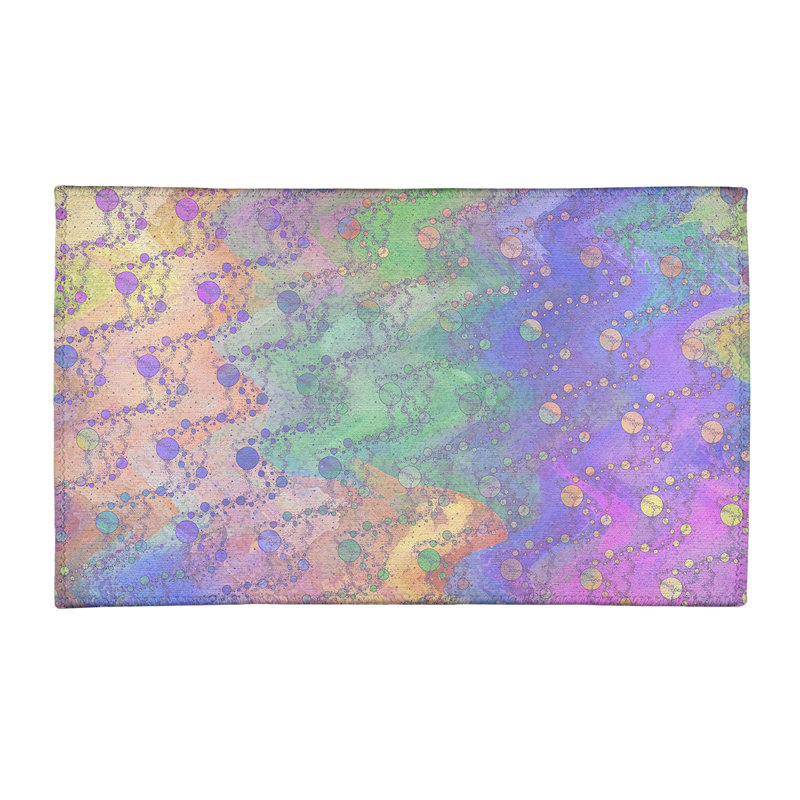 Chenille Polka Dots Indoor Rug, Rectangle 3' x 5'