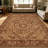 1PC Vintage Persian Traditional Medallion Distressed Brown area rugs for Living Room, Soft and Comfortable, Suitable for all seasons, easy-to-maintain, machine washable Indoor floor mat, Under Table Farmhouse suitable for dining room, bedroom,-1811465760