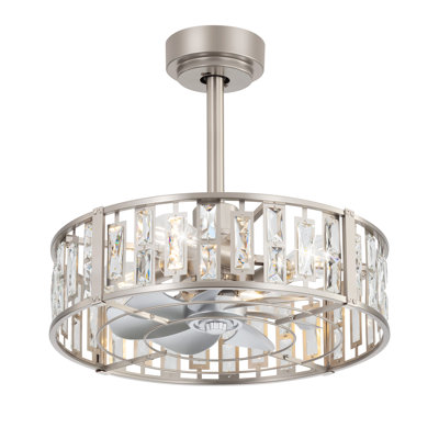 Ventilateur de plafond cage à 20 pales de 20 po avec télécommande et ensemble d'éclairage inclus