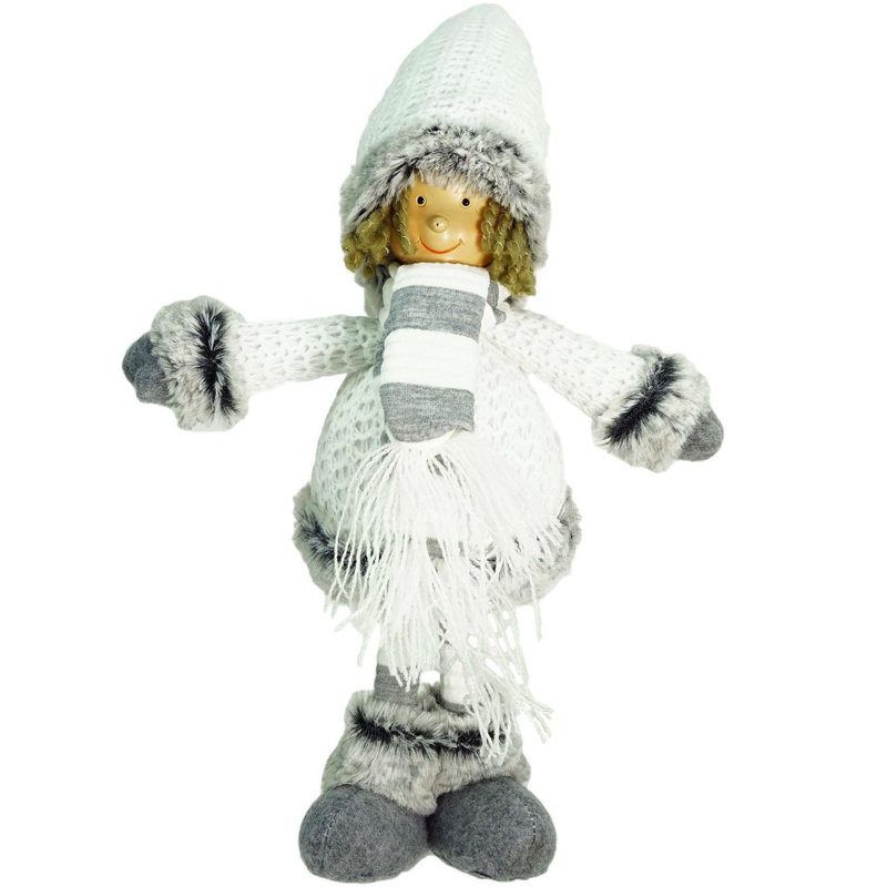Figurine de Noël 13 po gris et blanc Wintry Boy
