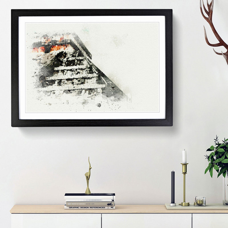 Mayan Pyramids of Chichen Itza in Abstract - Picture Frame Graphic Art Print, Black Framed, 27cm H x 36cm W x 2cm D