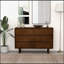 Commode à 6 tiroirs en noyer de style Mid-Century moderne H 32,2 po x l 47,2 po x P 17,7 po