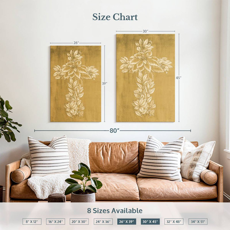 Adella Holiday Cross I, 39" H x 26" W