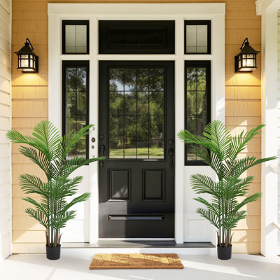 5.2ft Artificial Areca Palm - 2-Pack Faux Plant with Arching Fronds for Tropical Decor