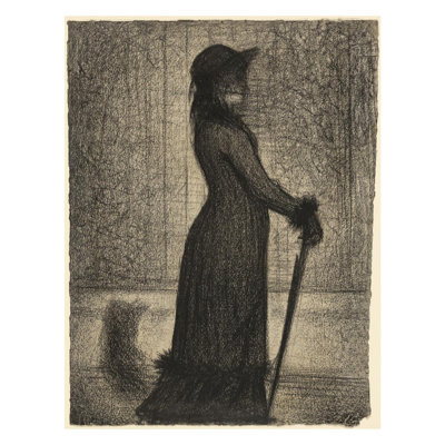 «Woman Strolling» par Georges Seurat - Estampe numérique