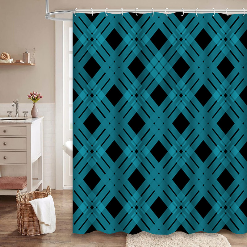 Rideau de douche Tartan, L 72 po x l 84 po