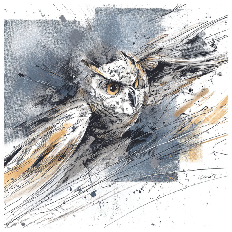 Housse de couette Flying Owl, Grand lit