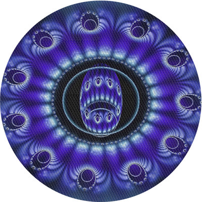 Tapis bleu/noir tissé à la machine