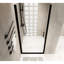 Porte de douche pivotante de 34 po x 72 po avec cadre en aluminium noir mat, film résistant et poignée en acier inoxydable facile à utiliser