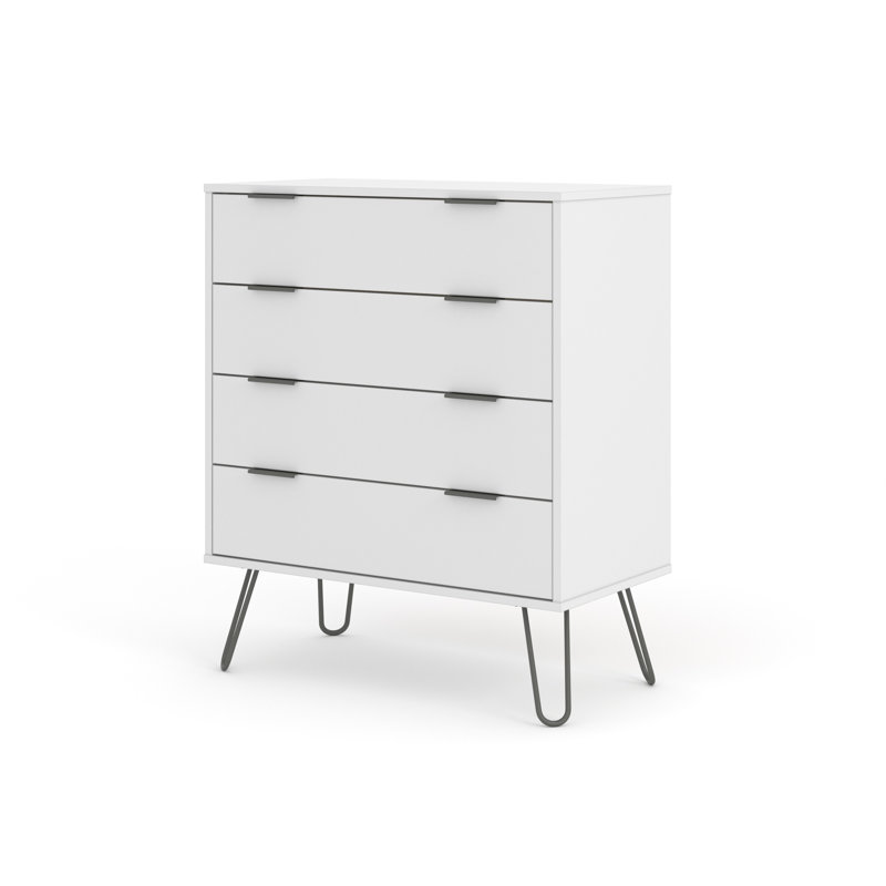 Dufresne 4 Drawer white bedroom chest of drawers
