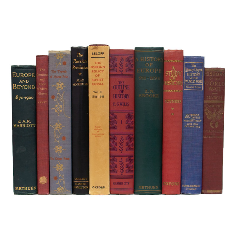 Livres décoratifs - Ensemble de livres sur l'histoire du monde rétro - Livres sur les sujets au pied