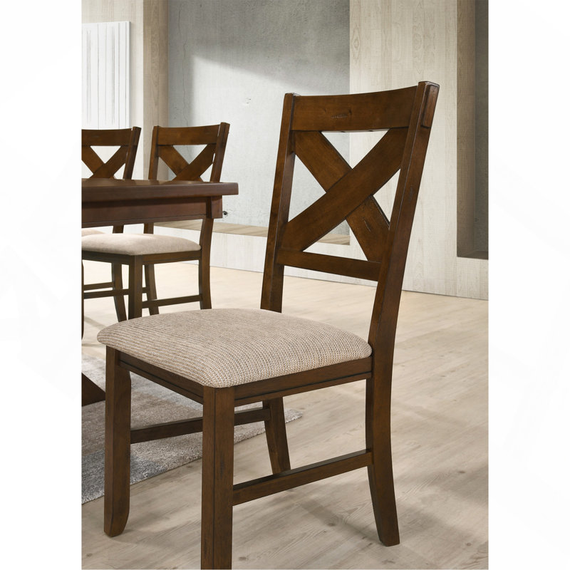 Chaises de salle à manger en bois massif Karven, ensemble de 2