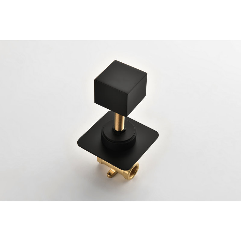 3/4" Cast Metal Volume Control Valve - High Flow Shower Master Control, Brass Handle Adjustable, Corrosion Resistance Coating Applied, Rust Proof, Easy To Install, Matt Black Extra For Shower,