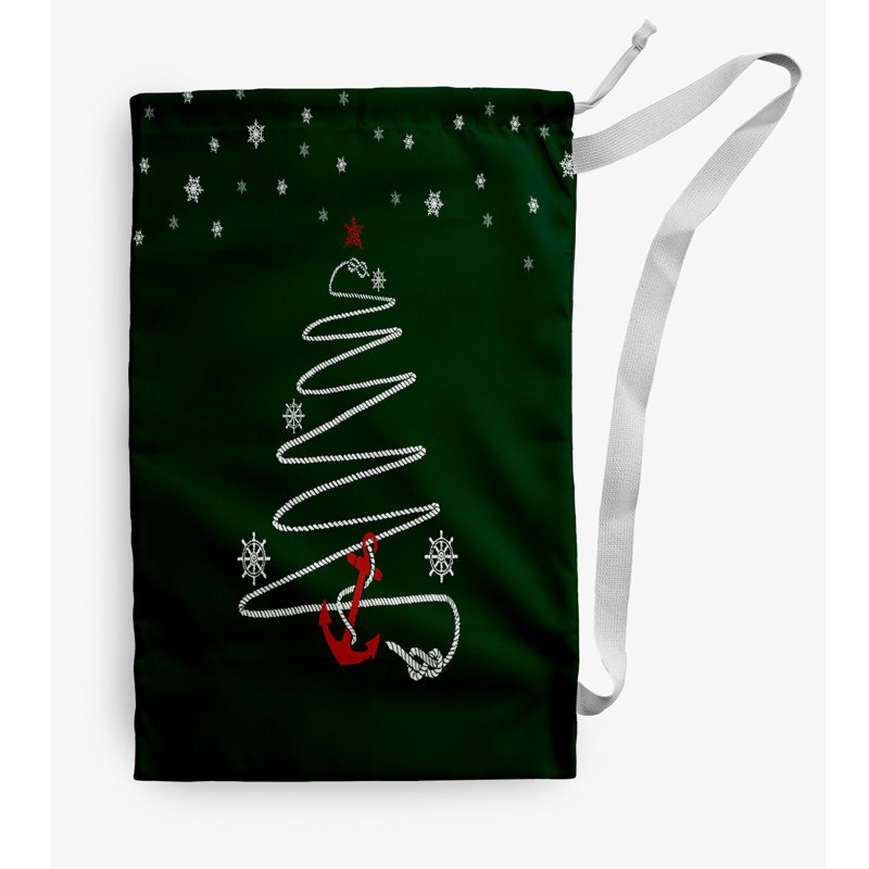 Fabric Laundry Bag with Handles, Small (29" H x 18" W), Green