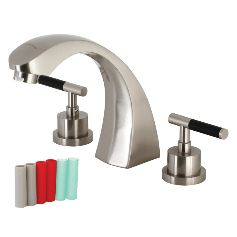 Kingston Brass Kaiser Two-Handle 3-Hole Deck Mount Roman Tub Faucet, Oil Rubbed Bronze