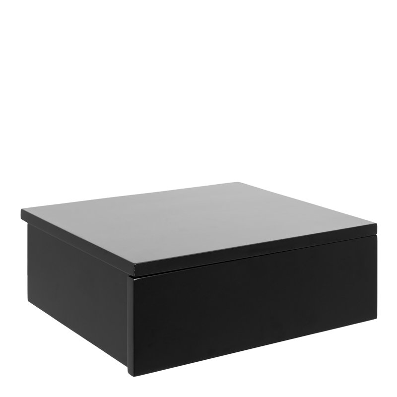 Saiba 37cm W Solid + Manufactured Wood Bedside Table, Black