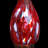 Exhart Solar Pearlized Hand Blown Glass Twisted Flame Garden Stake with Metal Finial Detail, 36 Inch
