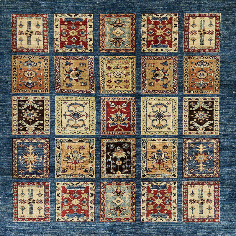 Tapis abstrait moderne 614, Carré 4 pi