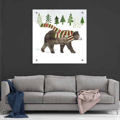 «Wood Land Christmas I» par Victoria Borges, art mural en verre acrylique