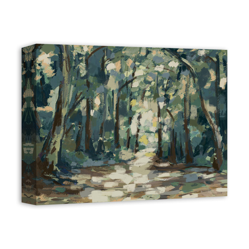 Impression sur toile abstraite bleue et verte, H 11 po x l 14 po