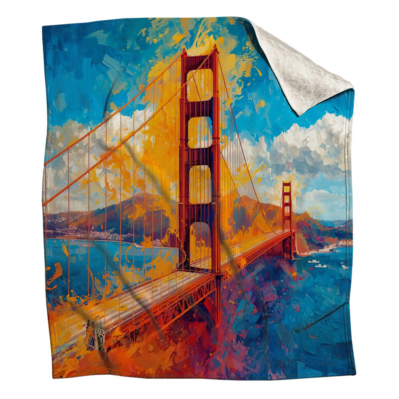 Couvertures de peinture Golden Gate Bridge, 50in W x 60in H