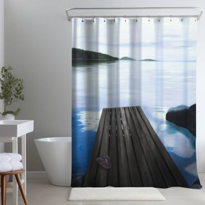 Shower Curtain CO157 – Polyester Shower Curtain, Dye Sublimation Print, 71" W × 74" L