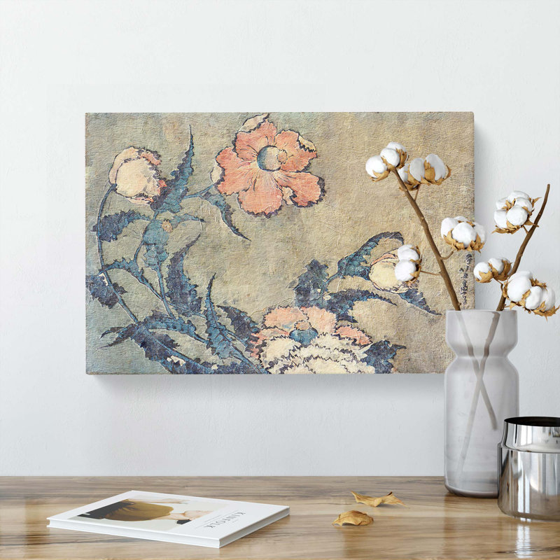Poppies In The Wind by Katsushika Hokusai - Wrapped Canvas, 35cm H x 50cm W x 3cm D
