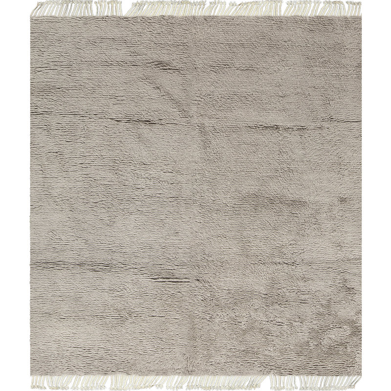 Tapis gris clair noué à la main de haute qualité, Rectangle 12 pi x 15 pi
