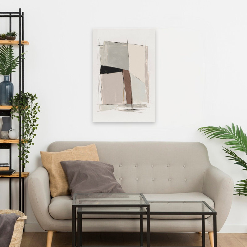 «Structured Balance II», abstrait moderne, minimalisme géométrique moderne, H 24 po x l 16 po