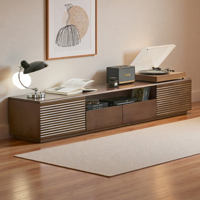 Meuble télé avec tablettes ouvertes