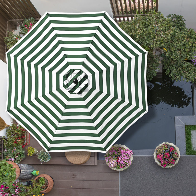 Parasol de remplacement pour terrasse 10 pi, Rouge / blanc