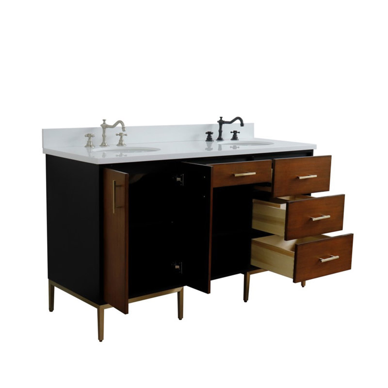 Ensemble de meuble-lavabo double 61 "