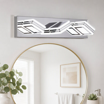Modern Dimmable Vanity Lights for Bathroom LED 3 Light Bathroom Lights Over Mirror Chrome Bath Wall Lighting
