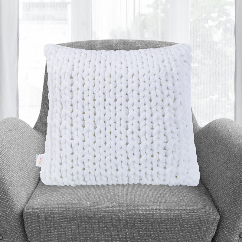 Reversible Throw Pillow, White