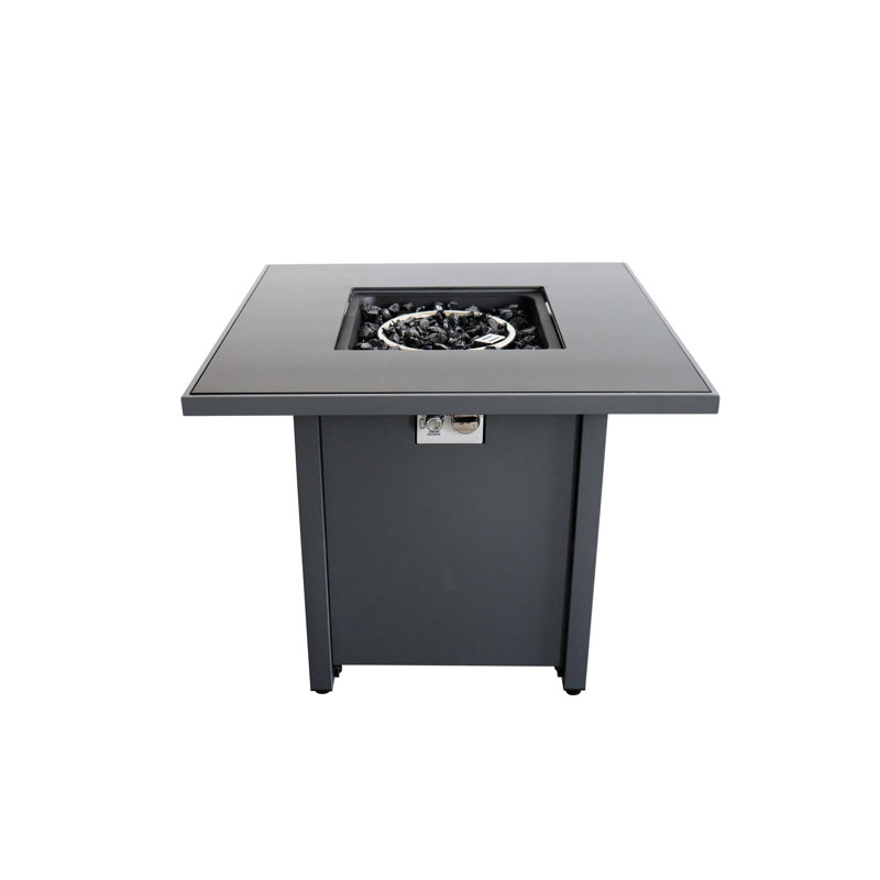 Modern Steel Grey Fire Pit (30 Inch) For Outdoor Fun - 40000 , Propane & Natural Gas, Filler, Lid, Cover, Wind , Striking Garden 30 Inch Or Tempting
