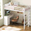Lit mezzanine simple Kaynath avec bureau intégré et armoire