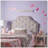 Tufted Upholstered Headboard With Durable Metal Legs Adjustable Height Nailhead Trim And Modern Button Tufted Fabric For Bedroom-1202604846