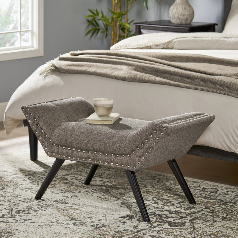 Banc rembourré Cescily, Gris