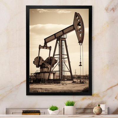 " Modern Sepia Drilling Rig Field II "