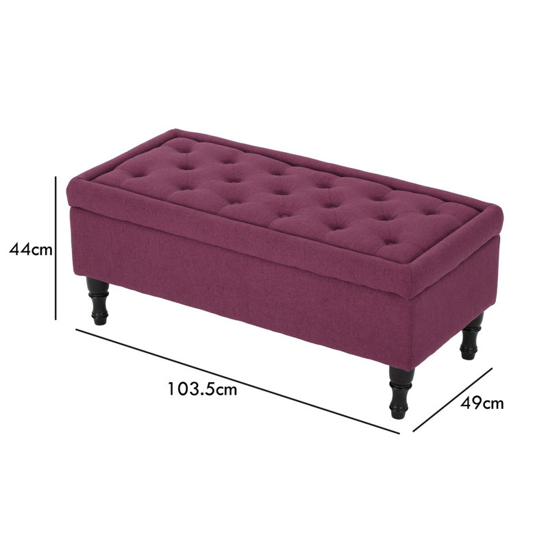 Aphsana Linen Upholstered Storage Bench, Red