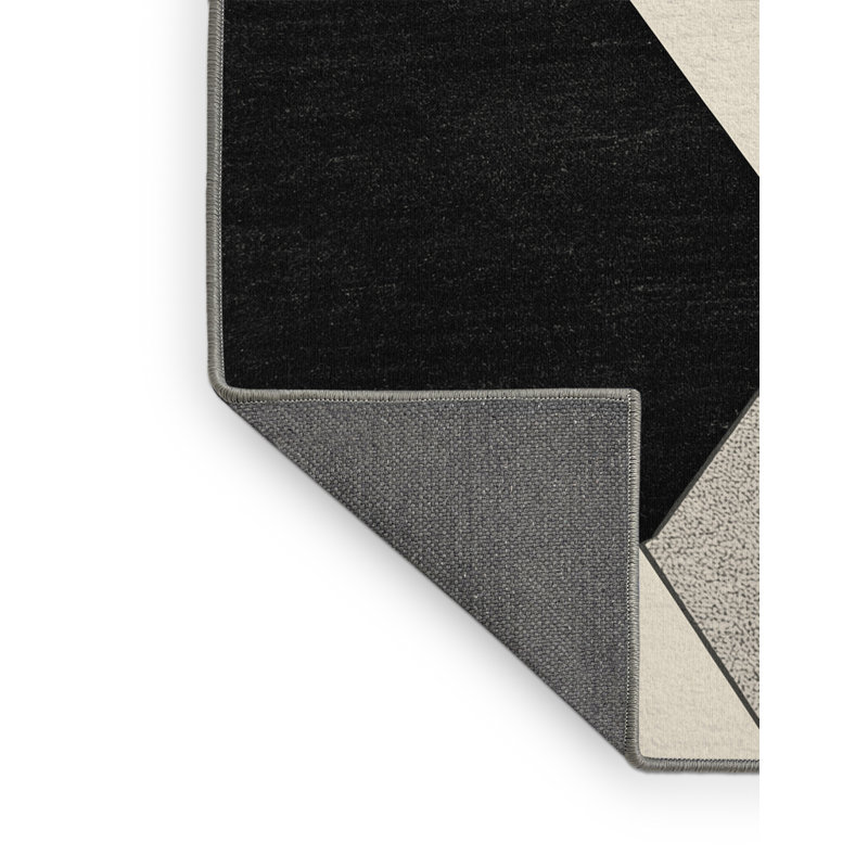 Soft Plush Ristaino Geometric Shapes Modern & Contemporary Geometric Area Rug in Gray – Gray Binding, 2x4