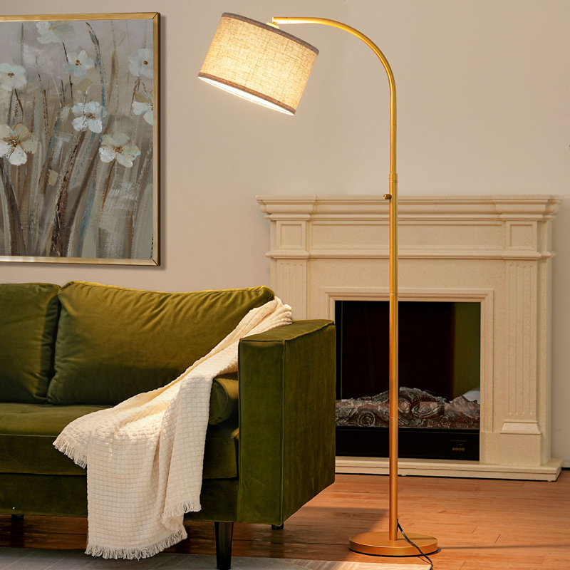 63.4'' Arched/arc Dimmable Floor Lamp With Bulbs Included, Gold