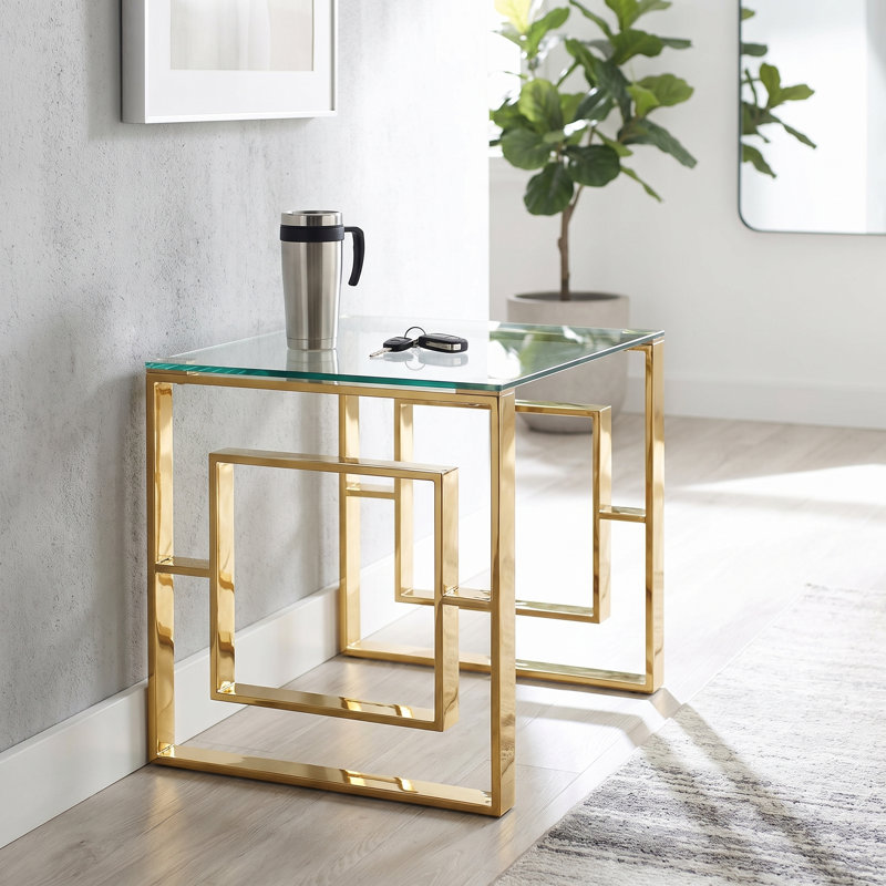 Table de bout en verre Hartzke