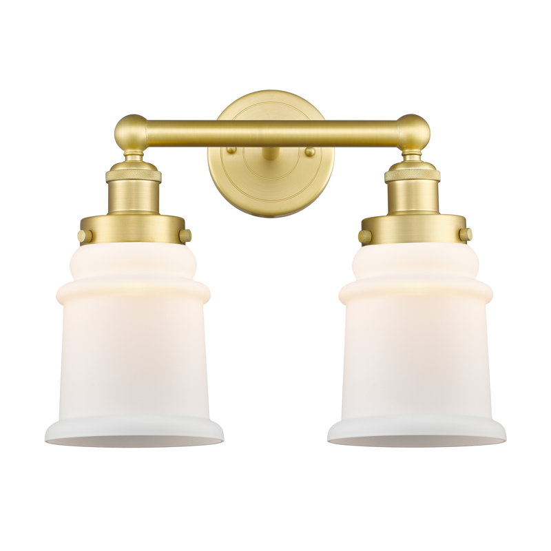 Cailen 2 - Light Dimmable Vanity Light, Matte White, Satin Gold