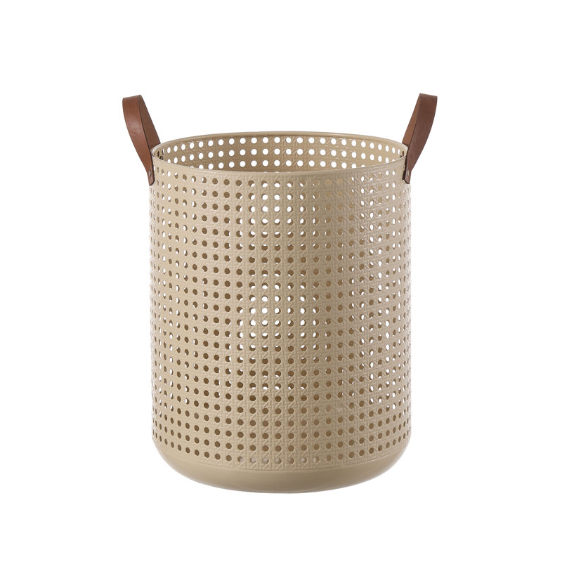 metal laundry basket rattan weaving effect
