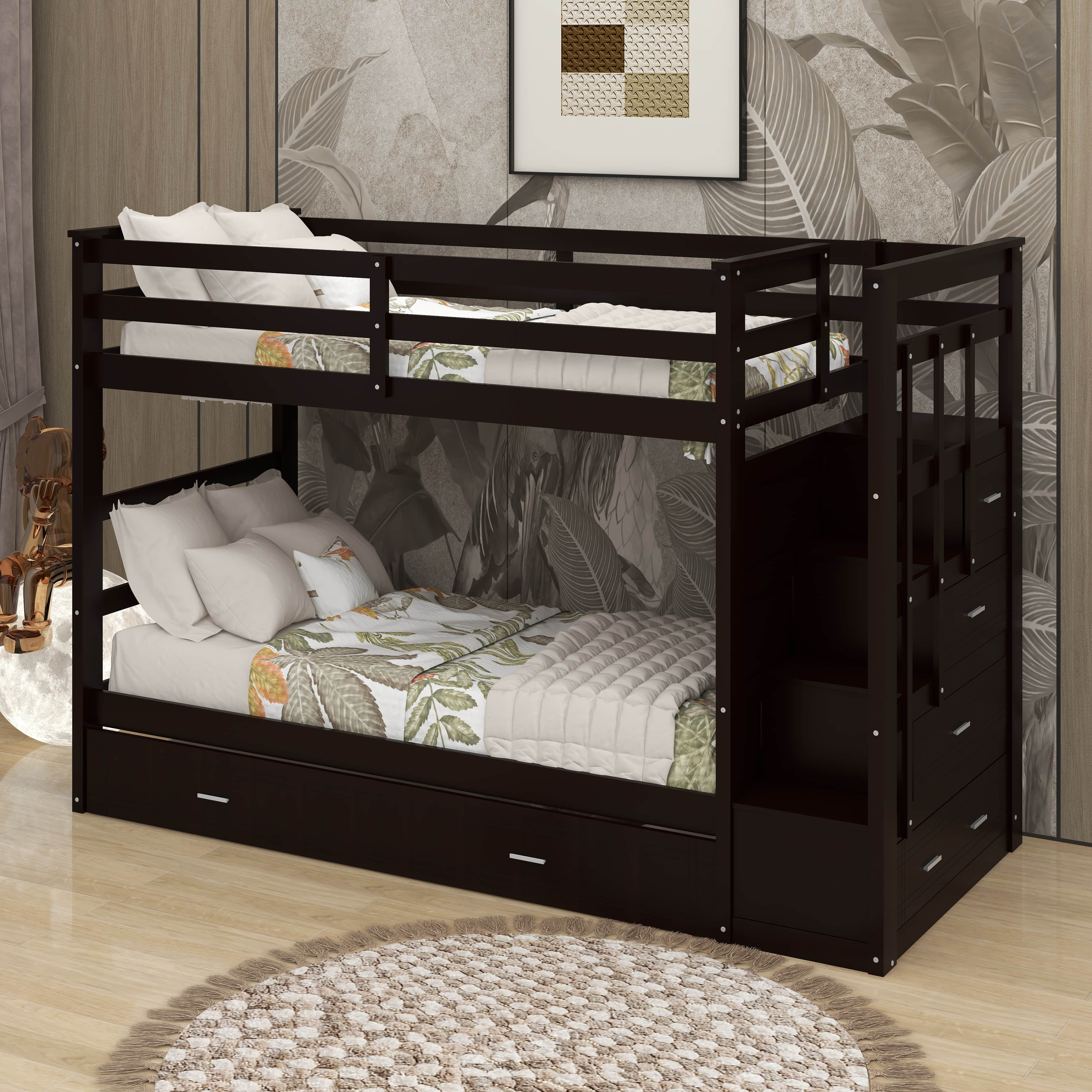 Harriet Bee Twin Over Twin Bunk Bed With Trundle | Wayfair