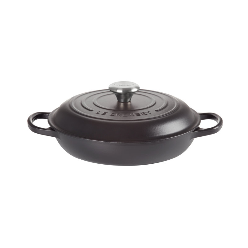 Le Creuset Cast Iron Shallow Casserole, Satin Black, 26cm / 2.2L