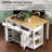 47" Kitchen Island with Extendable Dining Table, Rolling Kitchen Cart with Power Outlets, Rubber Wood Veneer Top & Storage Drawers-923364040