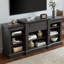 Console multimédia avec grand cabinet de rangement, meuble télé multimédia moderne, l 65,75 po x P 17 po x H 32,48 po