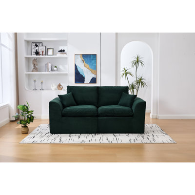 Comfy 2 Seater Modular , Soft Corduroy Upholstery, No Assembly, Ideal For Apartments Modern Cloud With Flexibility, Corduroy, Assembly Primary Living Space